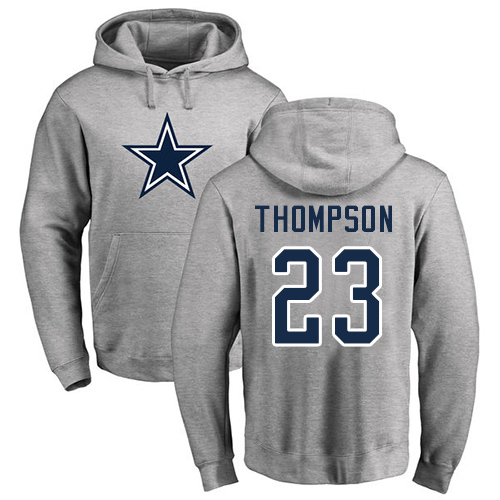 Men Dallas Cowboys Ash Darian Thompson Name and Number Logo #23 Pullover NFL Hoodie Sweatshirts